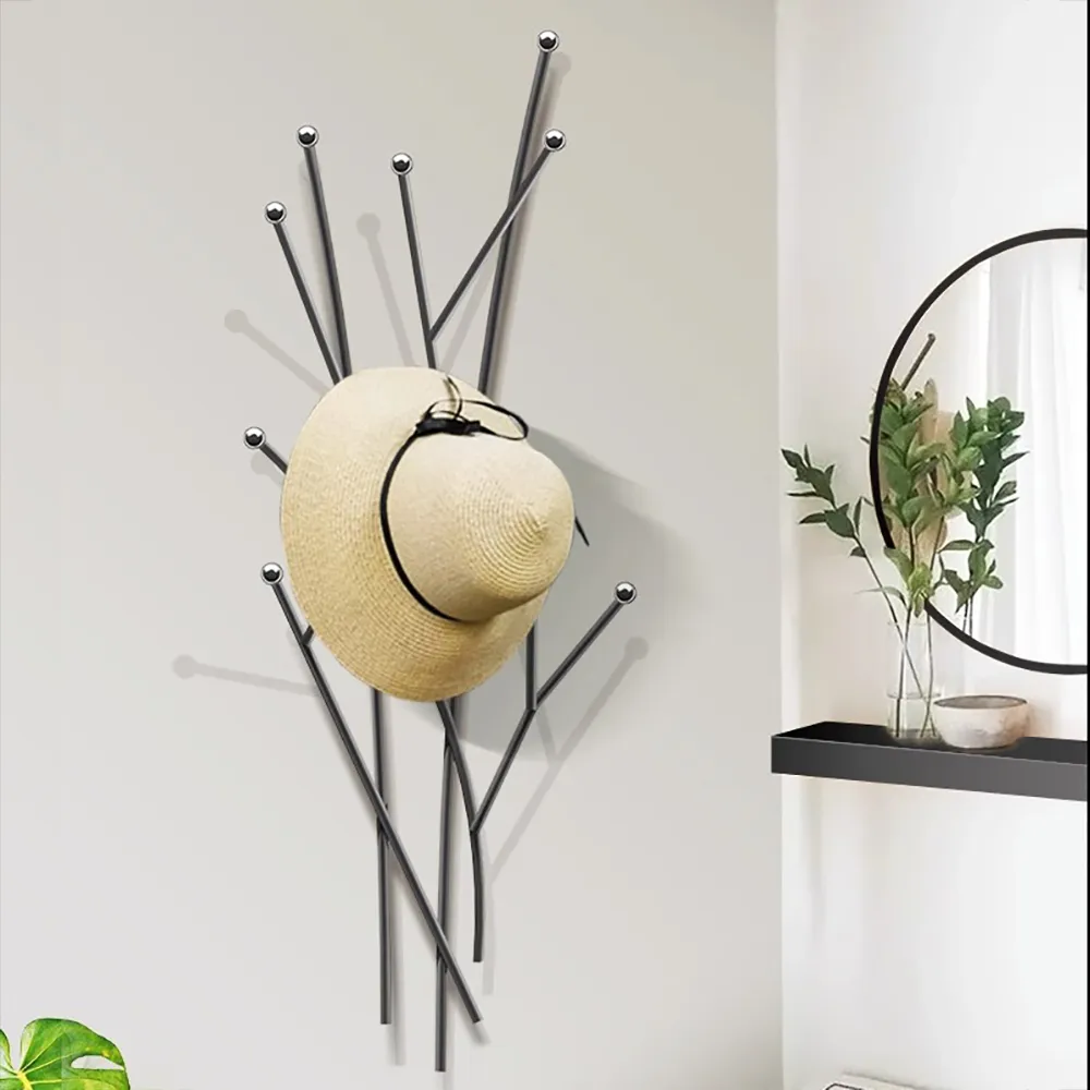 11 Hooks Wall Mounted Coat Racks Iron Entryway Furniture Tree Branch Shape — image 4