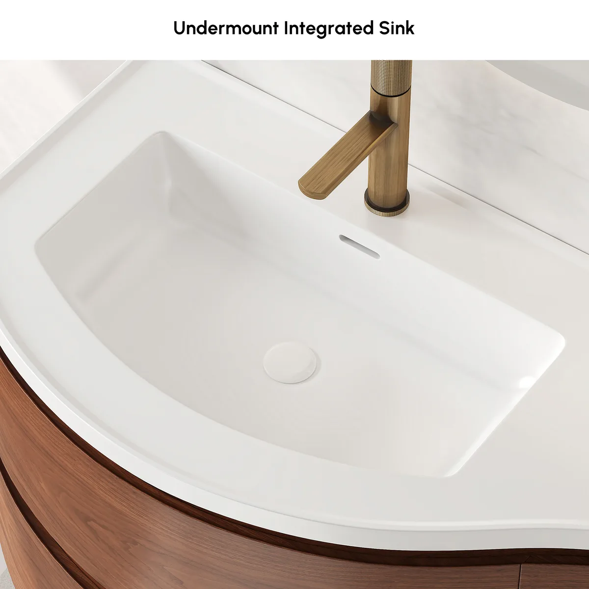 35" Floating Curved Bathroom Vanity Half-Circle Bathroom Cabinet — image 10