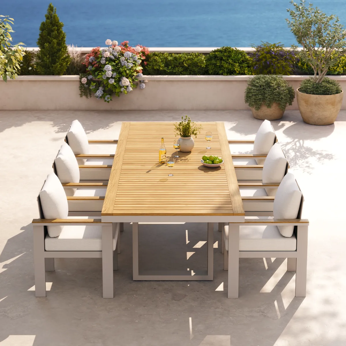 Tevara Outdoor Extendable Teak & Aluminum Dining Table — image 18