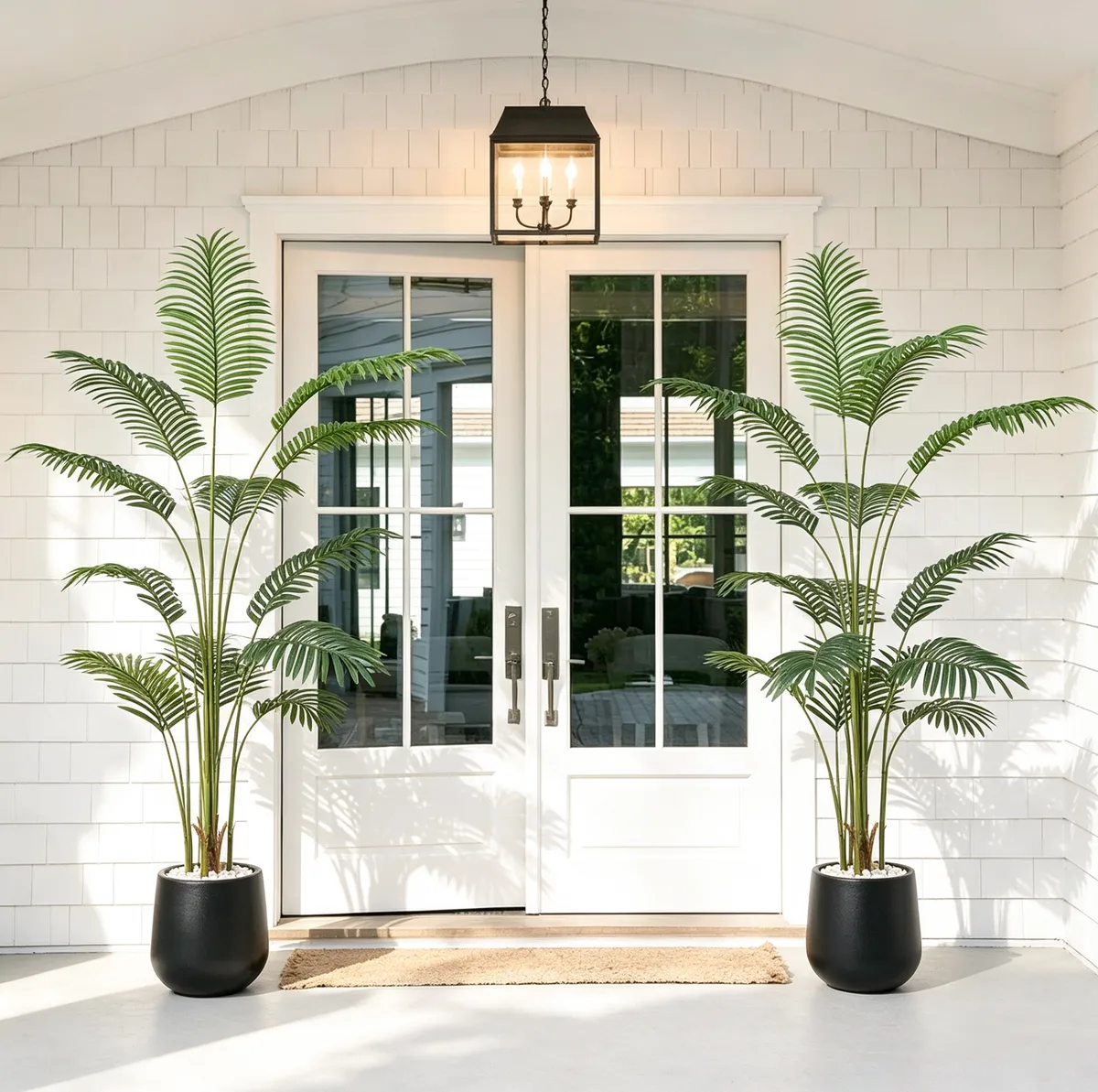 6 ft. Artificial Areca Palm Tree with Planter and Decorative Stones — image 4