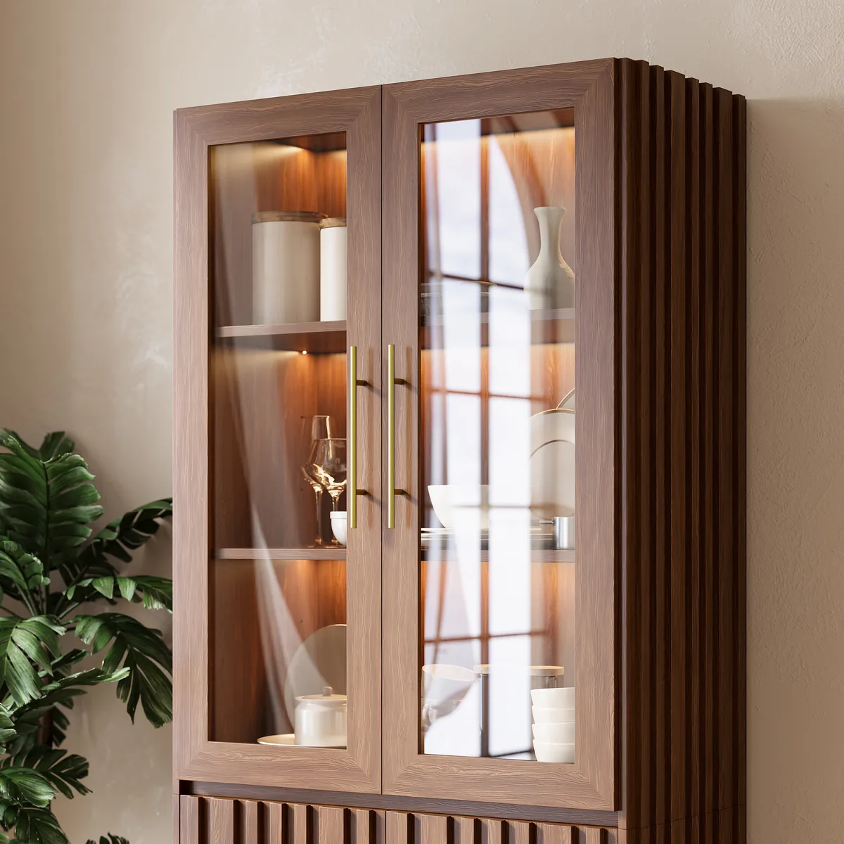 Aura Glass Tall Display Cabinet with LED Light — image 9