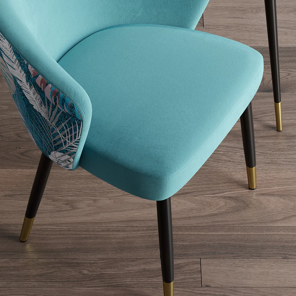 Modern Velvet Dining Chairs Upholstered Blue Dining Room Chairs with Arm — image 26