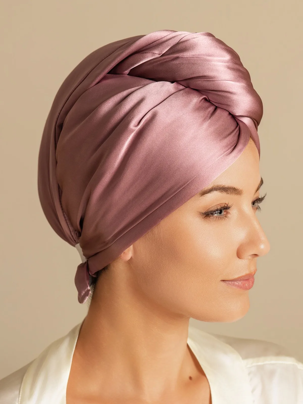 100% Mulberry Silk Double-Sided Hair Towel Wrap – Quick Dry, Frizz Free & Gentle on Hair — image 5