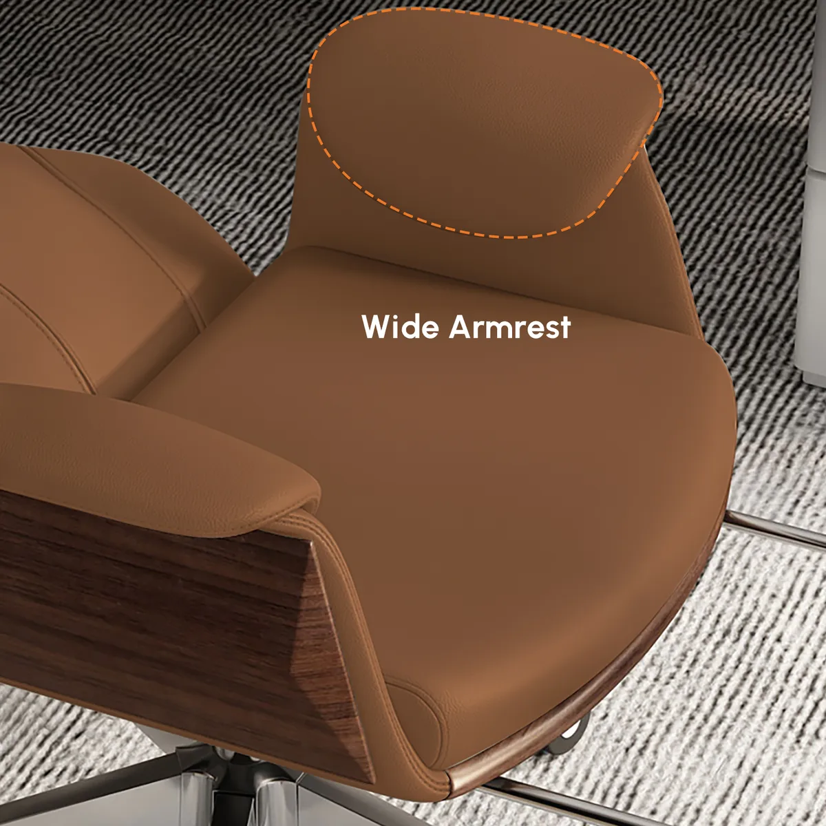 Reclining Leather Office Desk Chair High Back Adjustable Swivel — image 6