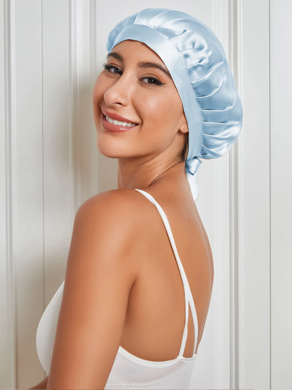 100% Mulberry Silk Sleep Bonnet with Ribbons — image 11