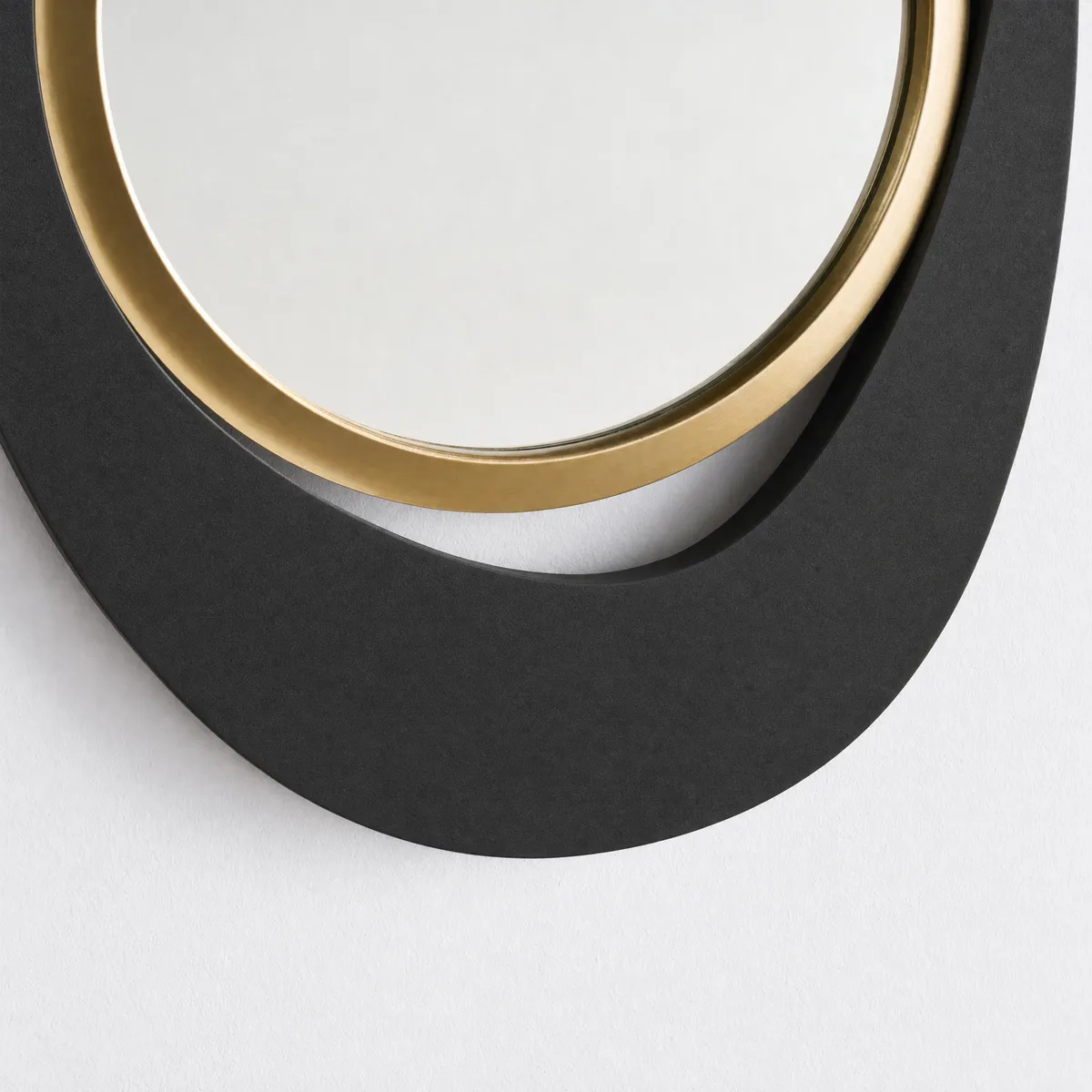 Abstract Wall Mirror, Matte Black and Gold, Horizontal or Vertical — image 9