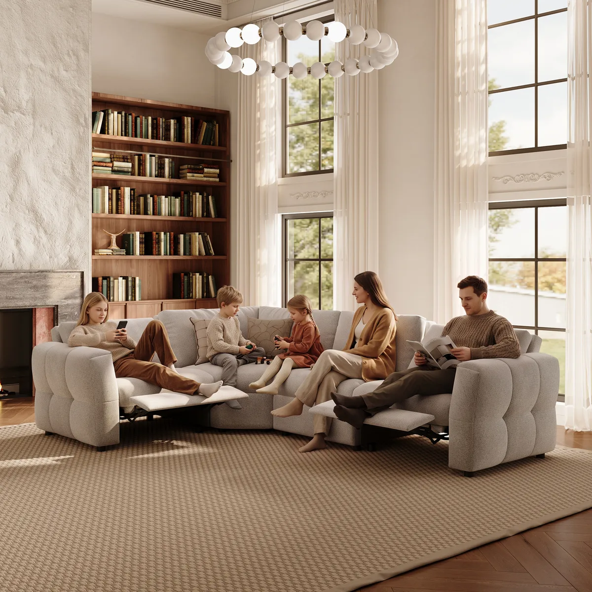 Glidio Chenille Power Reclining Sofa with Adjustable Headrests — image 4