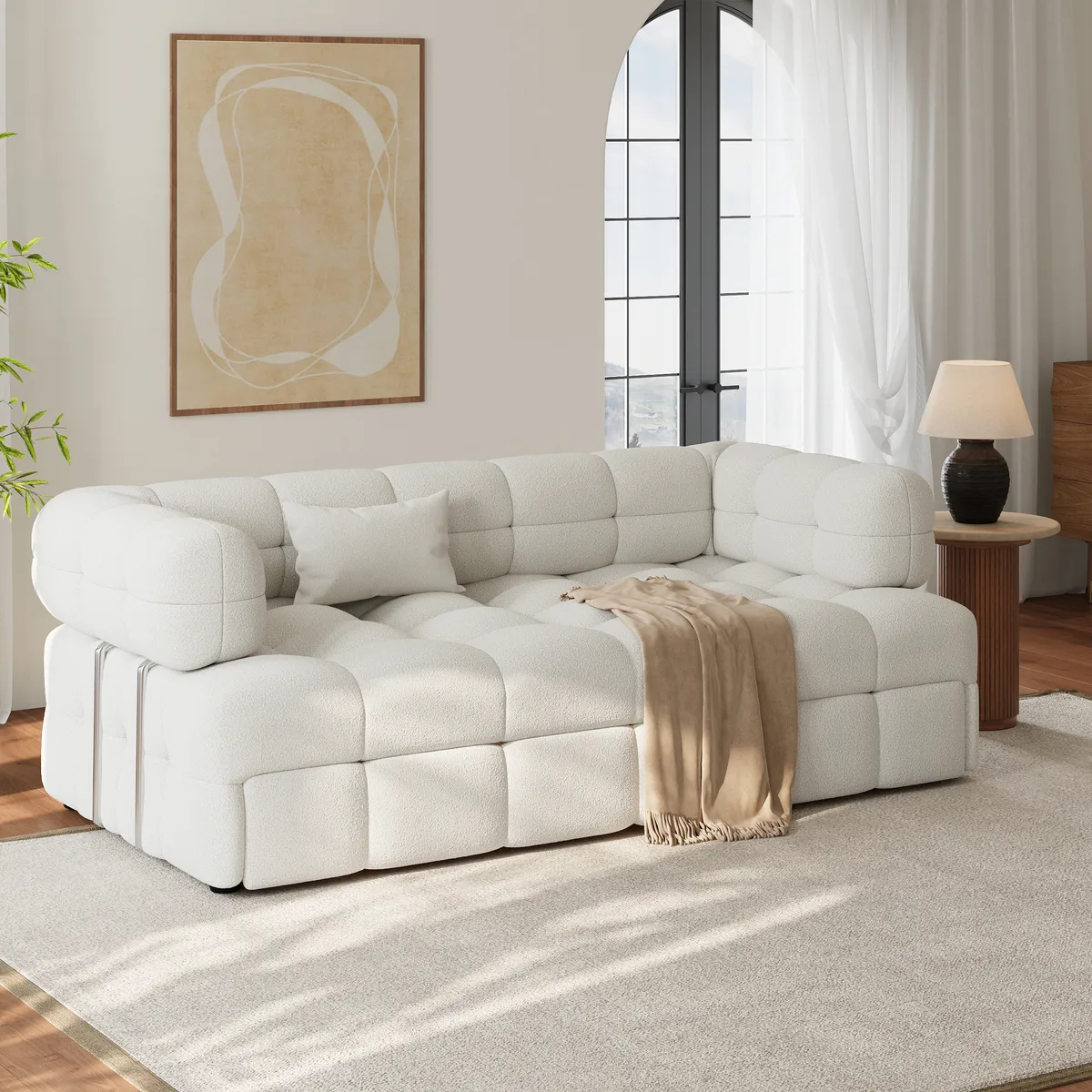 76" Queen Boucle Pull-out Sofa — image 23