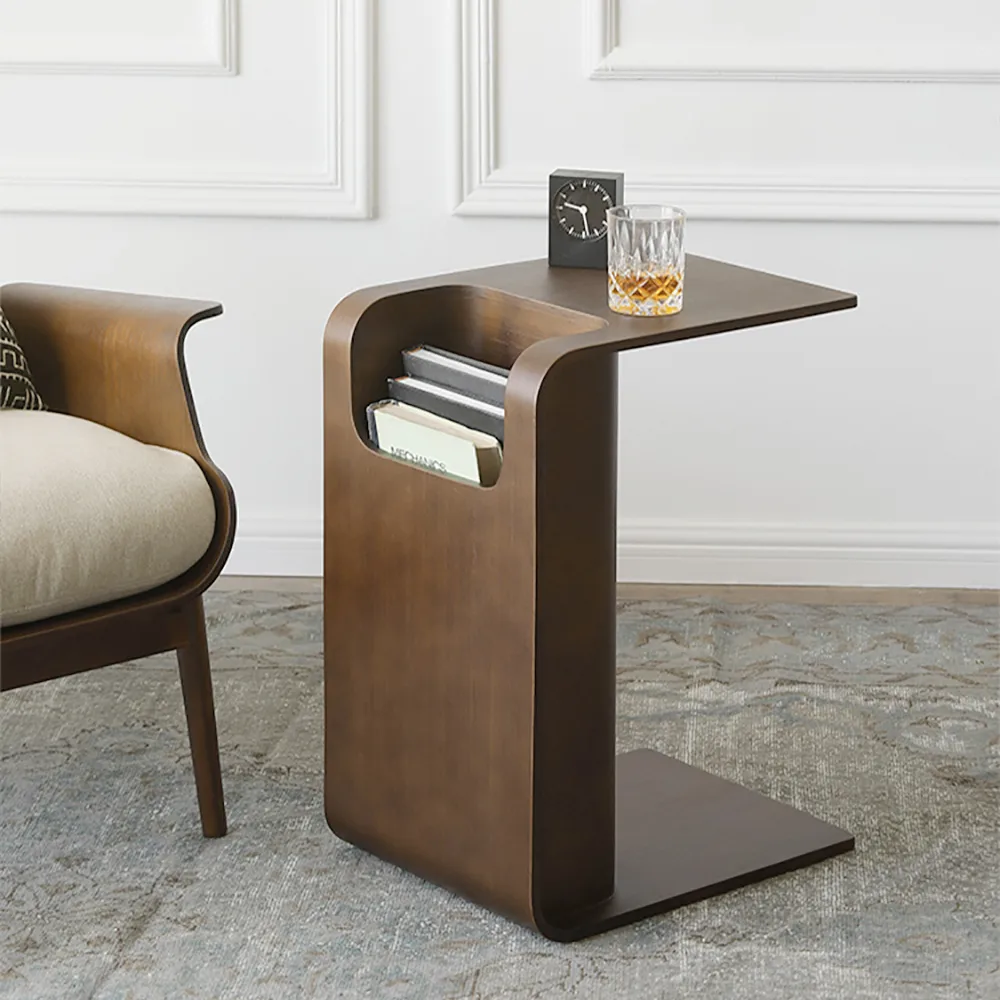Oak Wood C-Style End Table