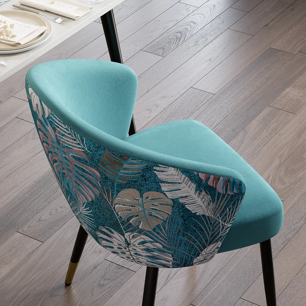 Modern Velvet Dining Chairs Upholstered Blue Dining Room Chairs with Arm — image 25