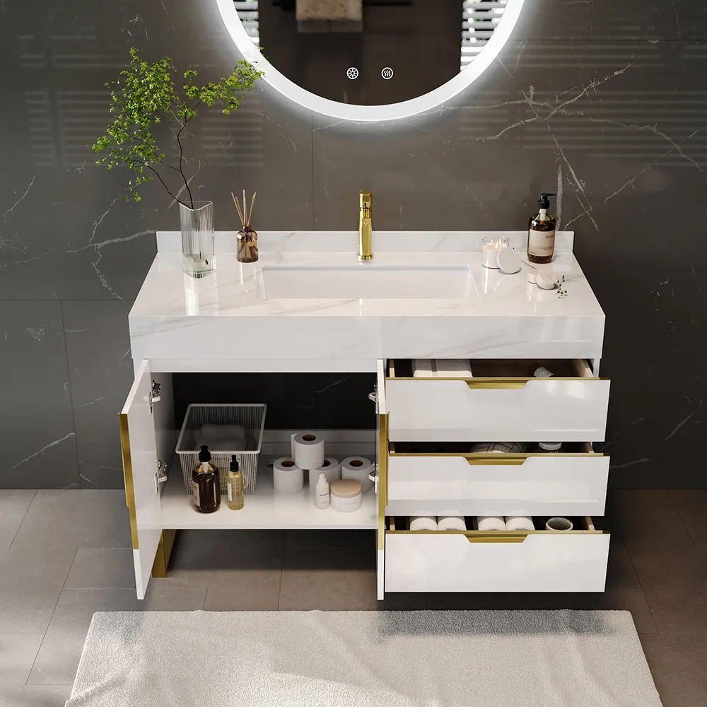 Aro Bathroom Vanity Set 47.2" Freestanding Bathroom Vanity Black with Double Sinks — image 6