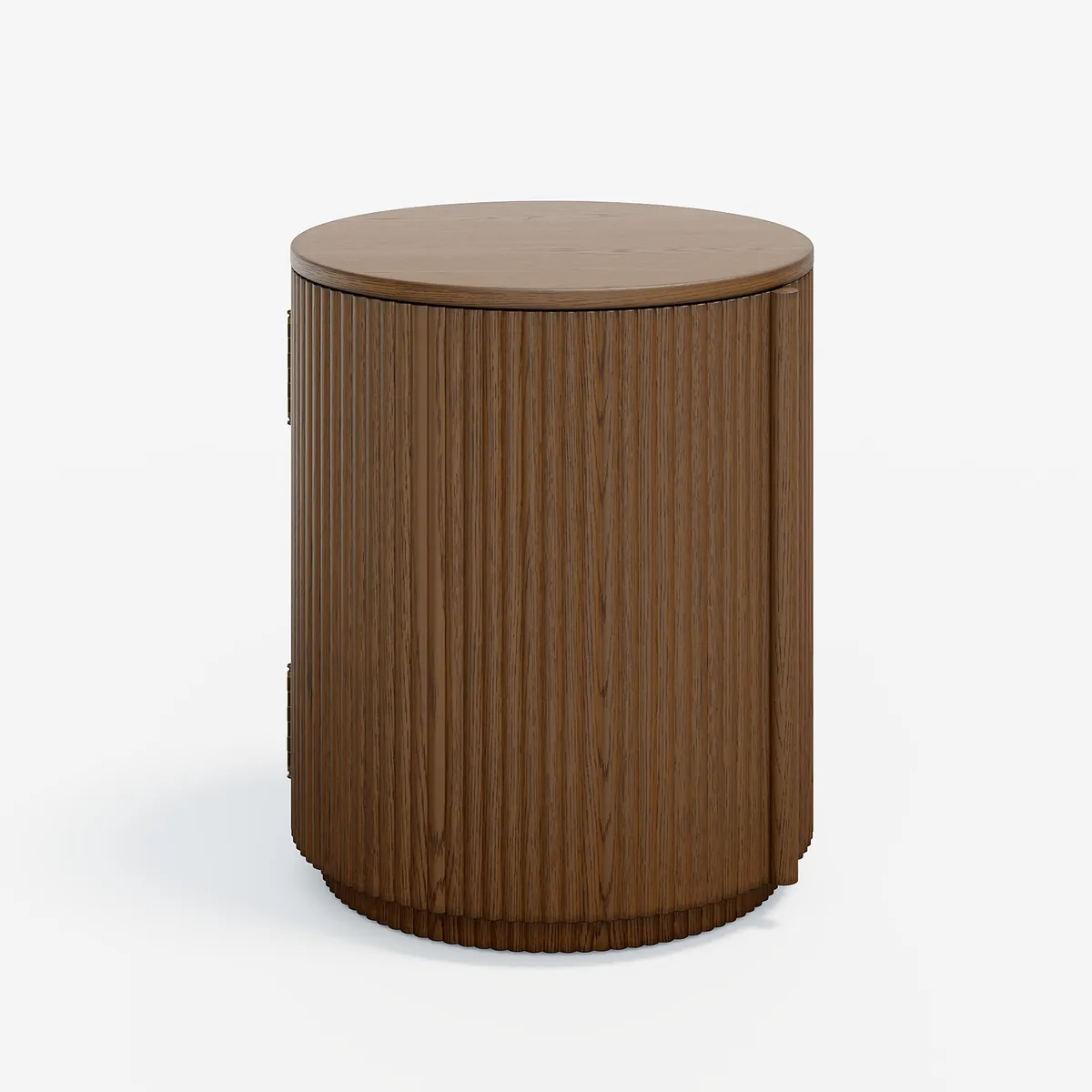 Round Fluted Side Table with Storage — image 16