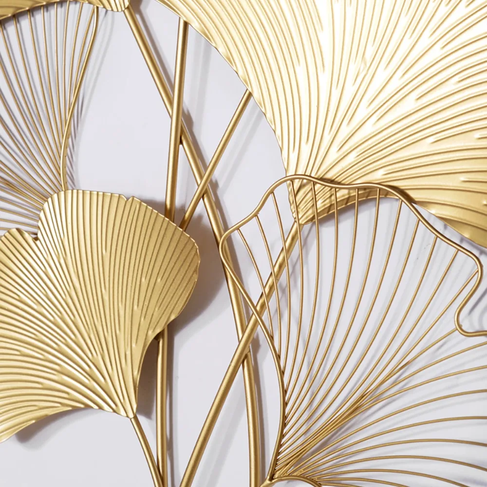 Modern Metal Ginkgo Leaves Wall Decor Home Hanging Art — image 8