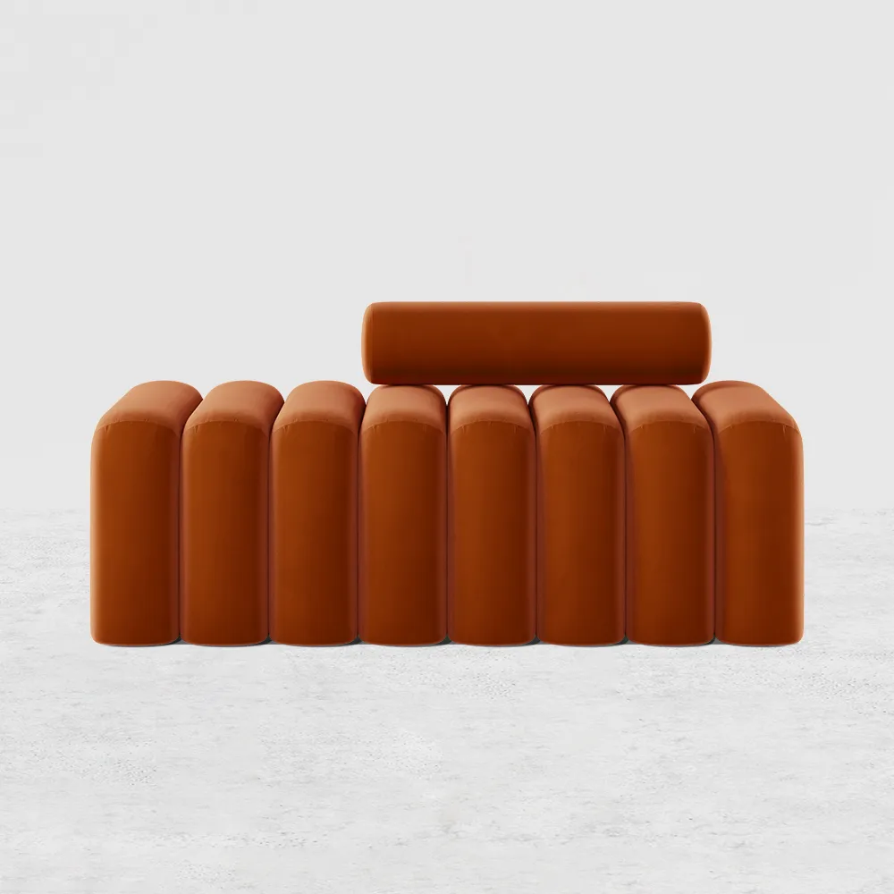 Modern Line Tufted Entryway Bench Upholstered Bench with Round Back — image 6