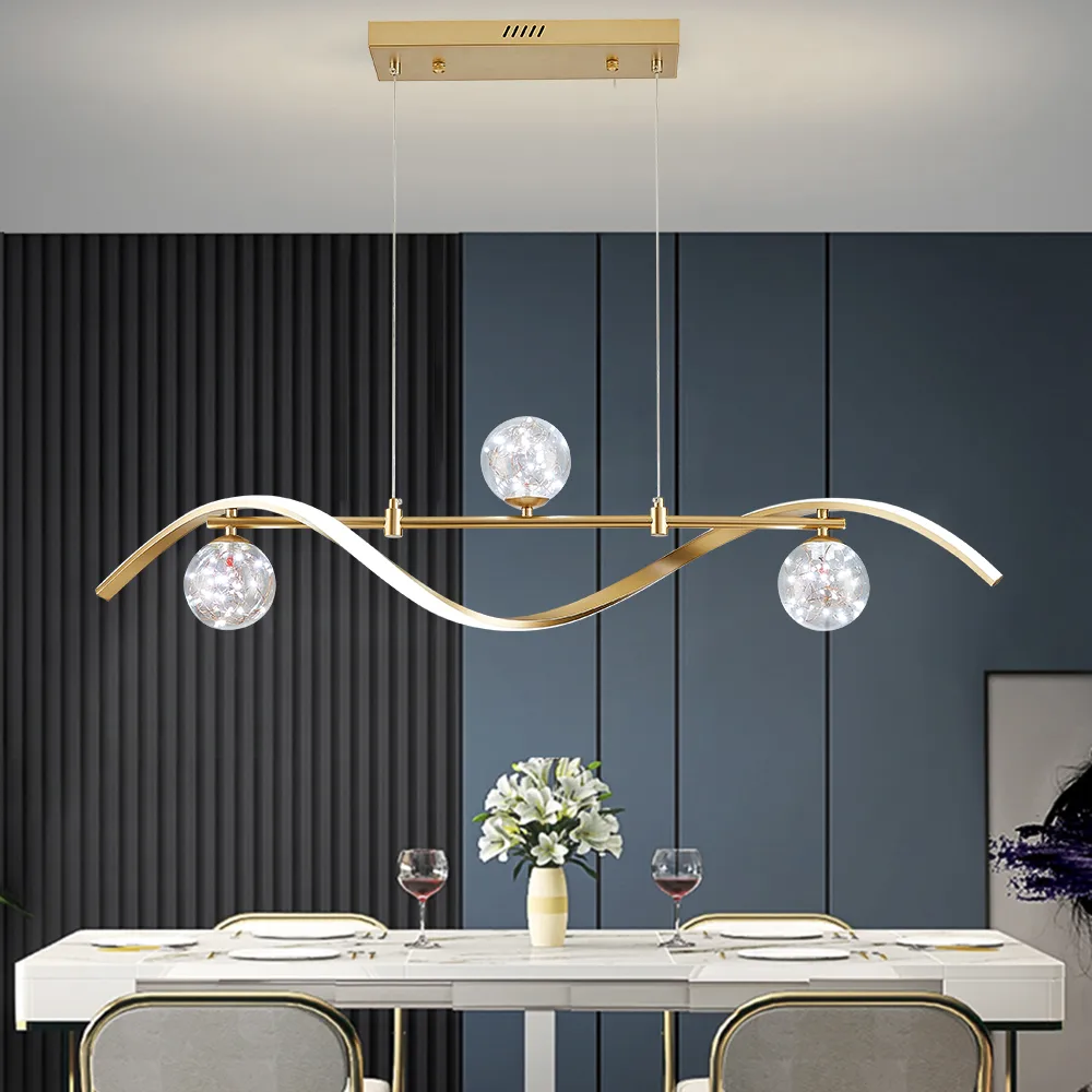 Set Of Two 4-Light LED Linear Dimmable Kitchen Island Lighting — image 5