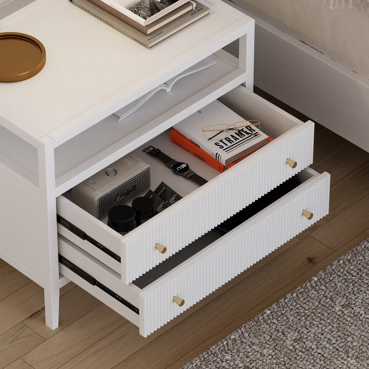 30" Wide Long Modern Smart Nightstand — image 6