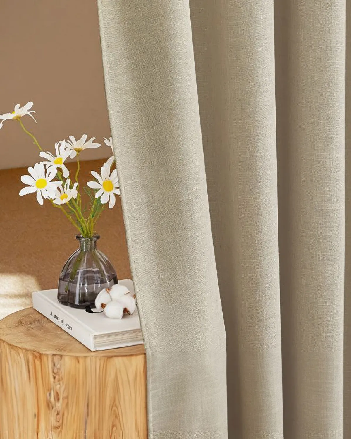 Chloe 100% Blackout Linen Look Burlap Textured Sheer Curtain — image 4