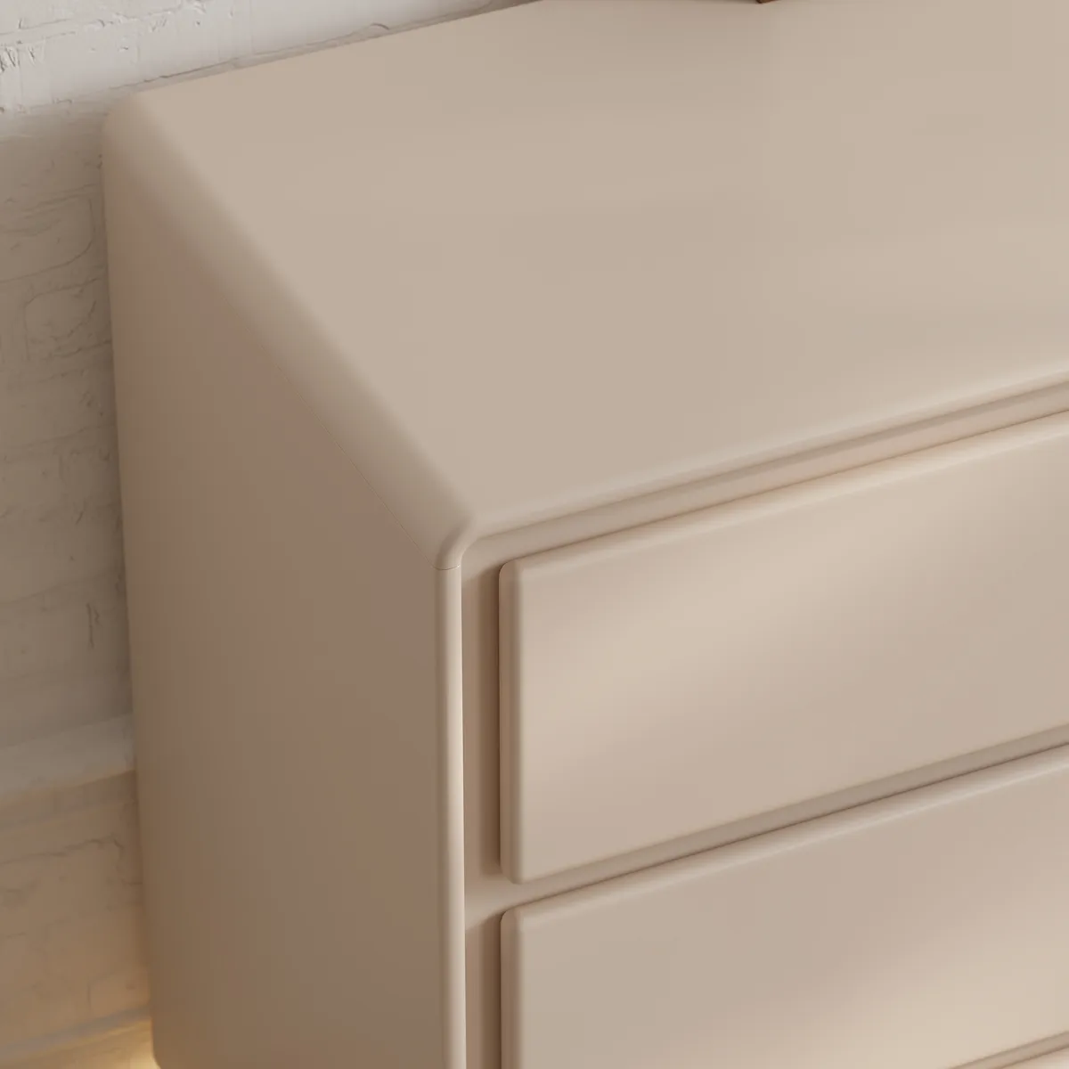 Haloa Modern 47" 6-Drawer Matte Warm White Dresser with Light and Charging Station — image 9