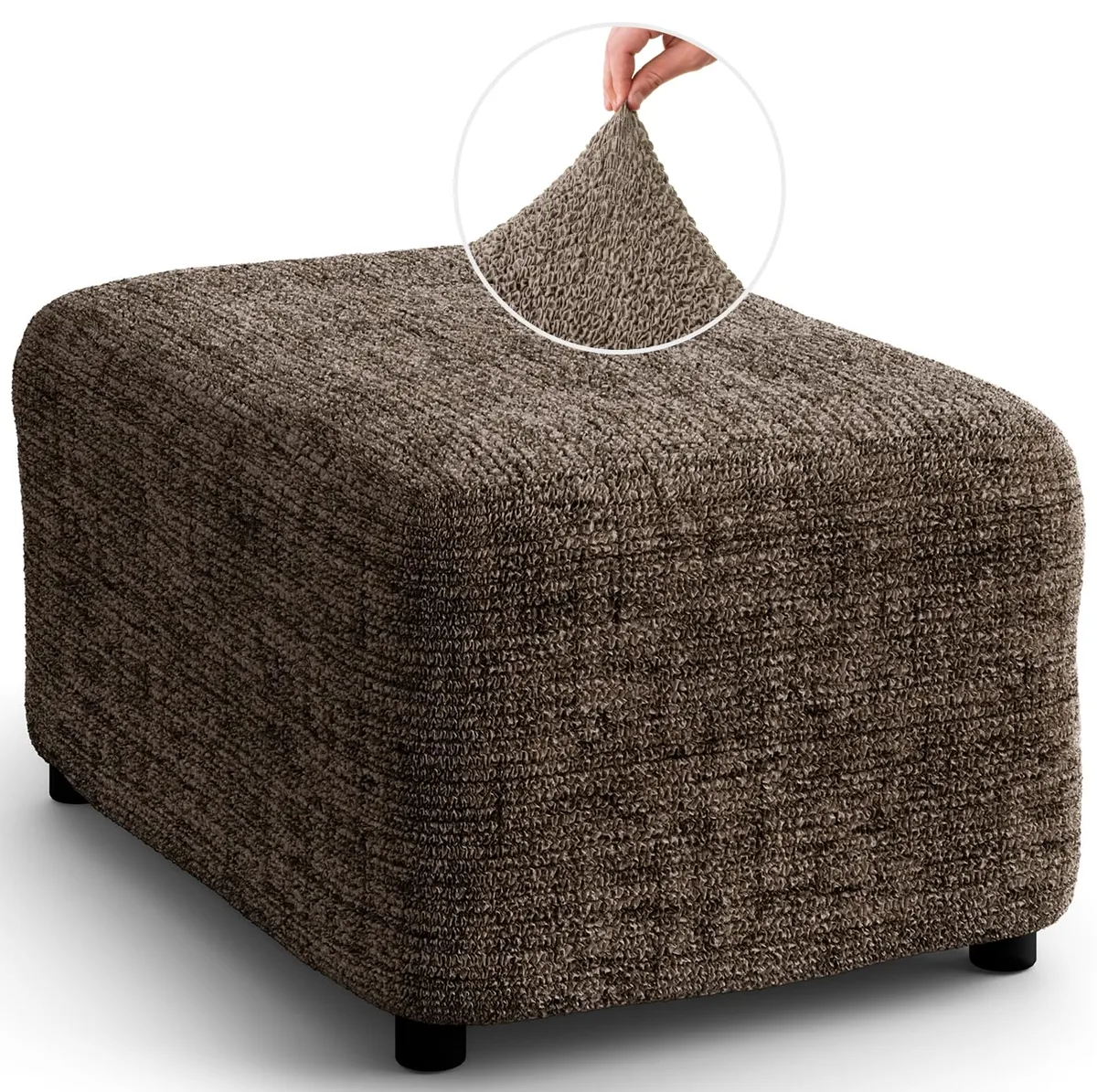 Ottoman Slipcovers - 1-Piece Furniture Protector - Form Fit, Machine Washable -Microfibra PrintedCollection