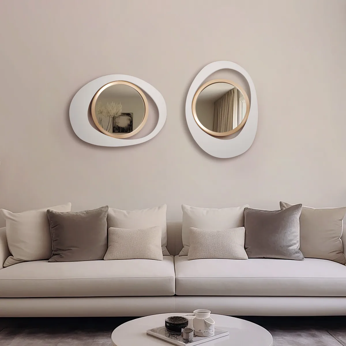 Abstract Wall Mirror, Matte Black and Gold, Horizontal or Vertical — image 17