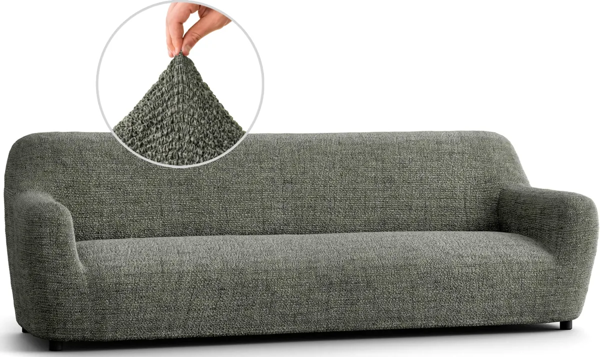 Sofa Slipcovers - 1-Piece Furniture Protector - Form Fit, Machine Washable -Microfibra PrintedCollection - C. Mossy Grey Color