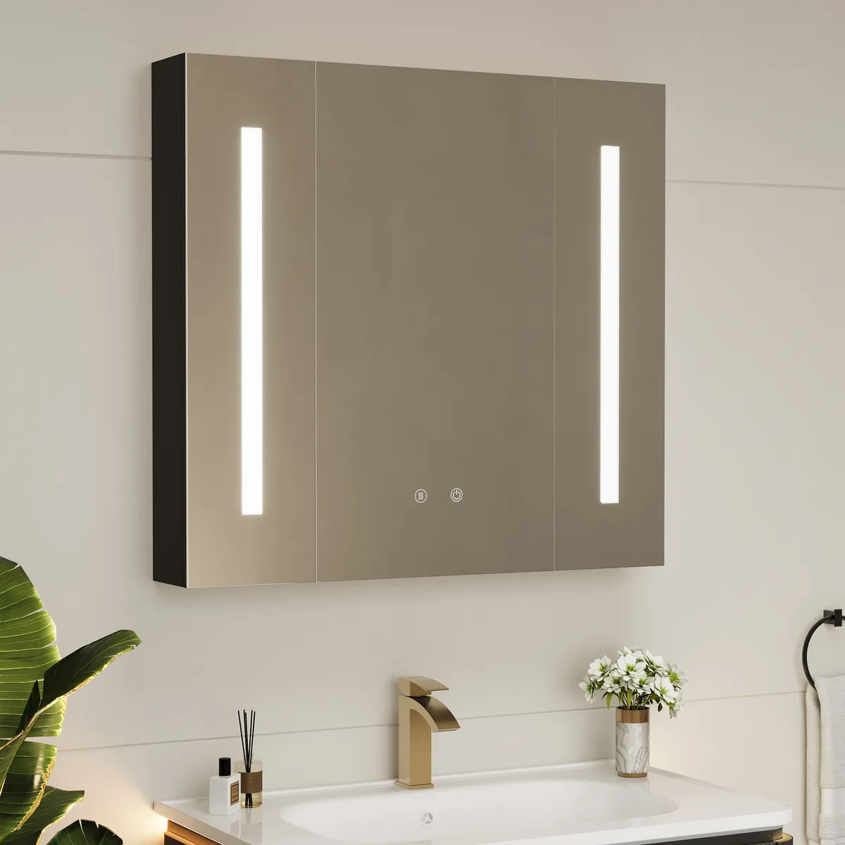 47" Modern Wall-mounted LED Bathroom Medicine Cabinet Vanity Mirror with Storage — image 3