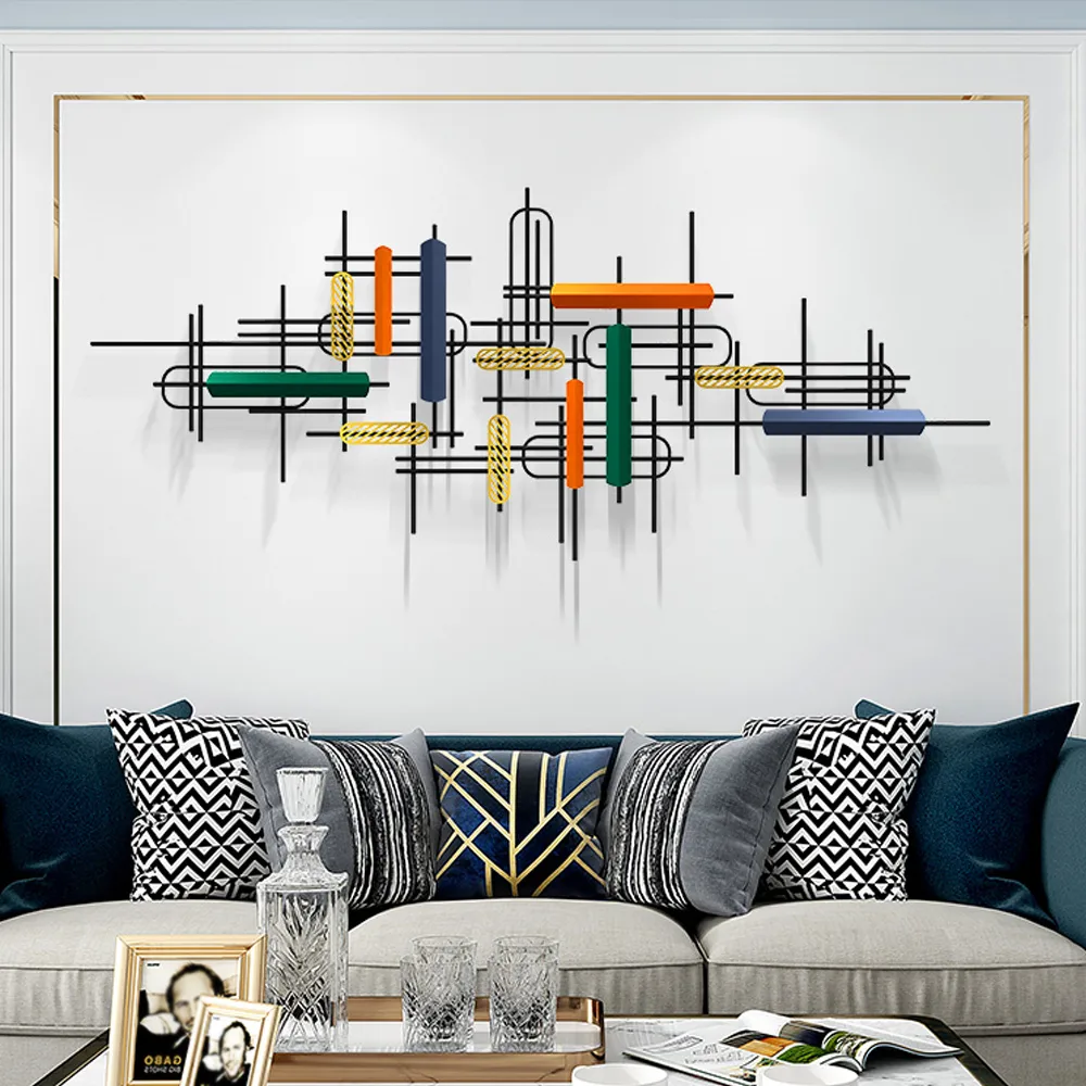 59" Modern Large Metal Wall Decor Unique Home Hanging Wall Art Decor in Gold & — image 6