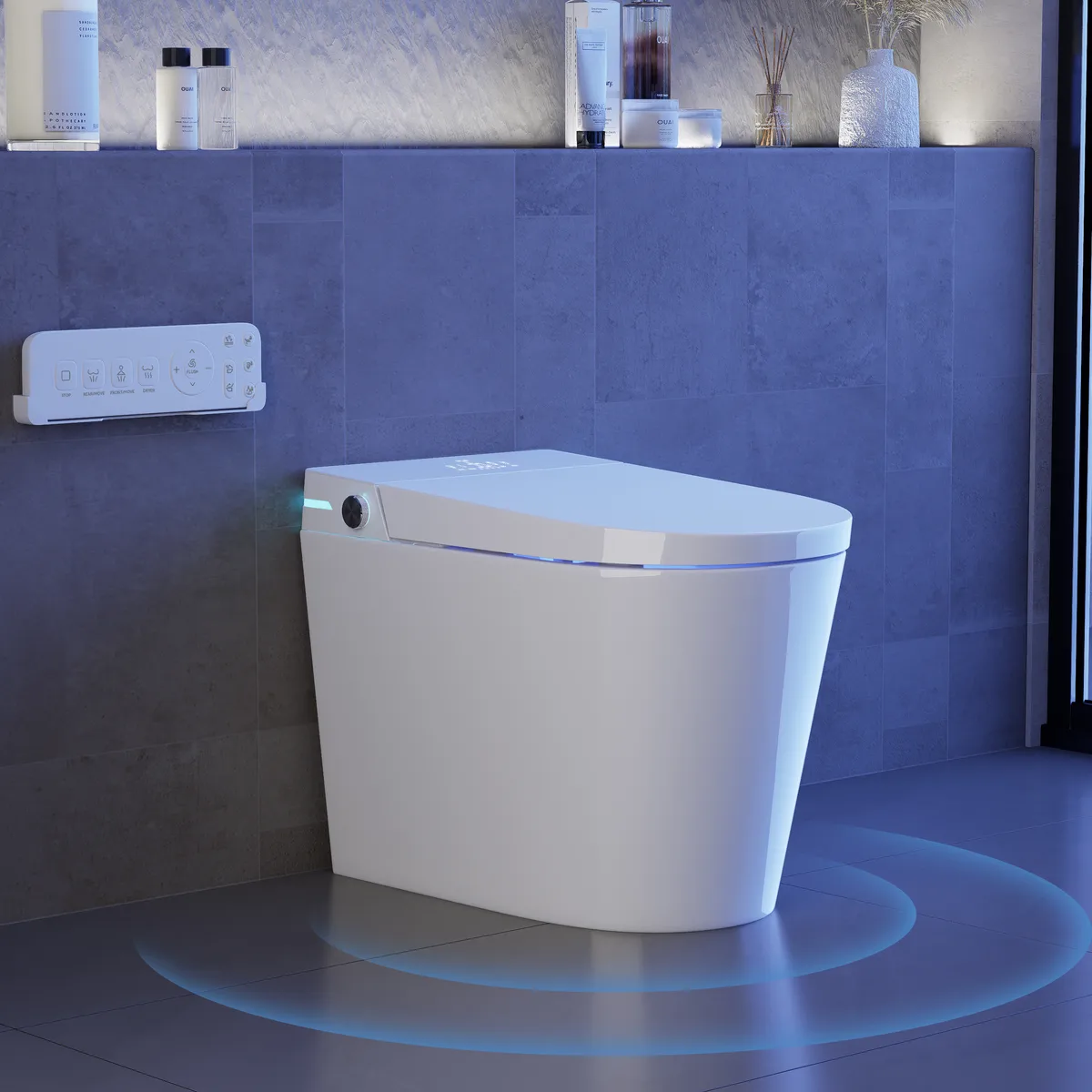 Compact Smart Bidet Toilet with Auto Open/Close Lid Built-in Tank Automatic Flushing and UV Sterilization — image 2