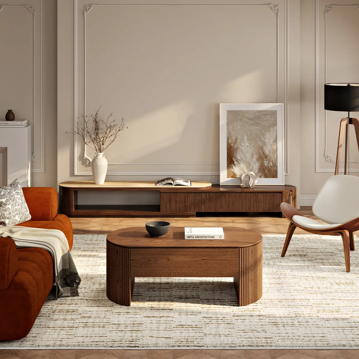 47" Oval Lift Top Mid-Century Modern Coffee Table — image 25
