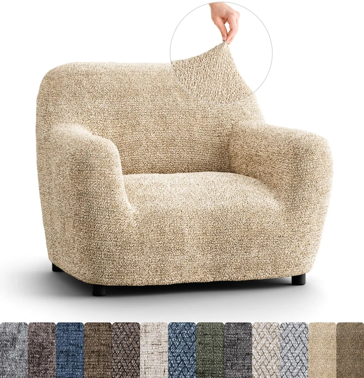 Armchair Slipcovers - 1-Piece Furniture Protector - Form Fit, Machine Washable -Microfibra PrintedCollection