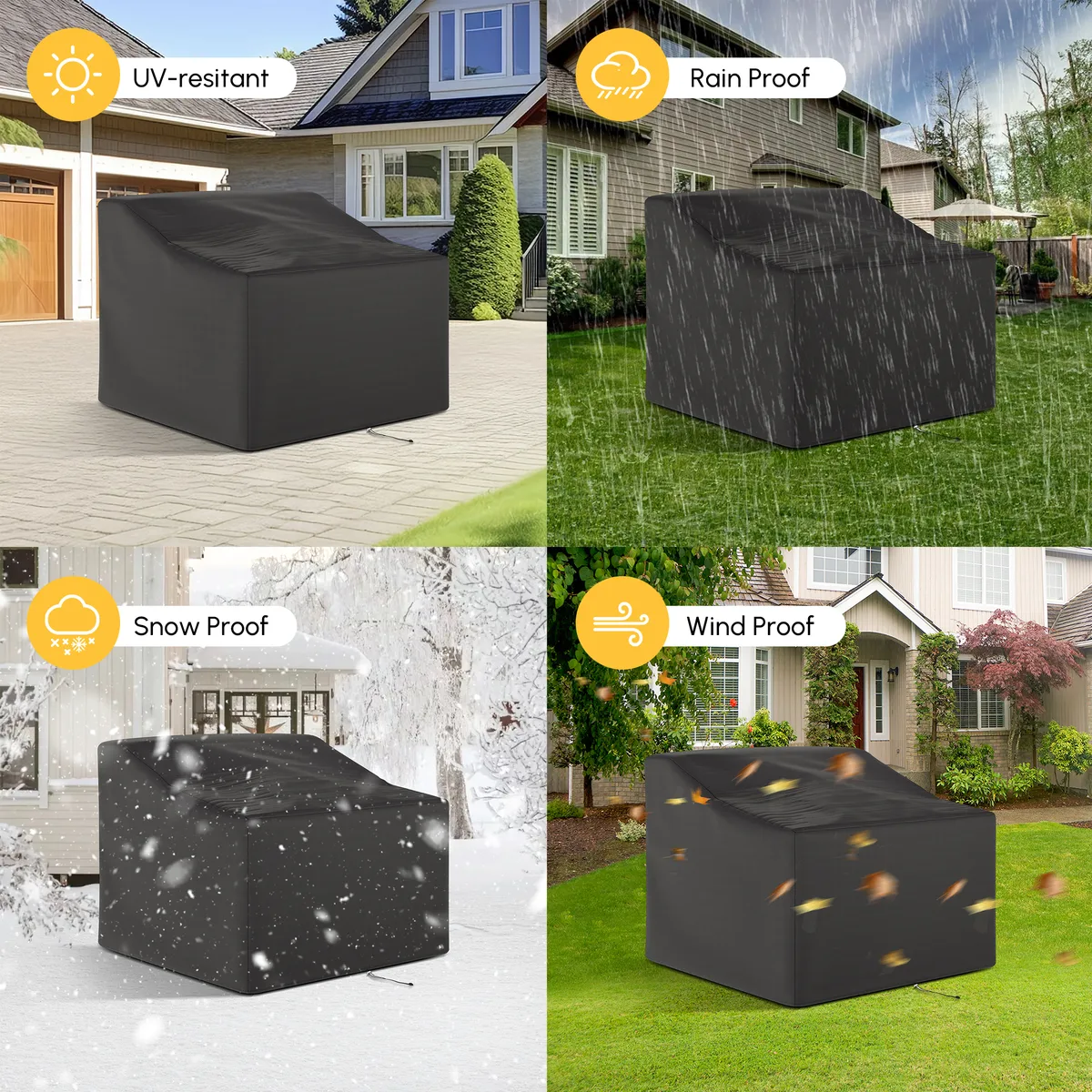 Waterproof 600D Patio Chair Cover Canvas Outdoor Furniture Cover — image 3