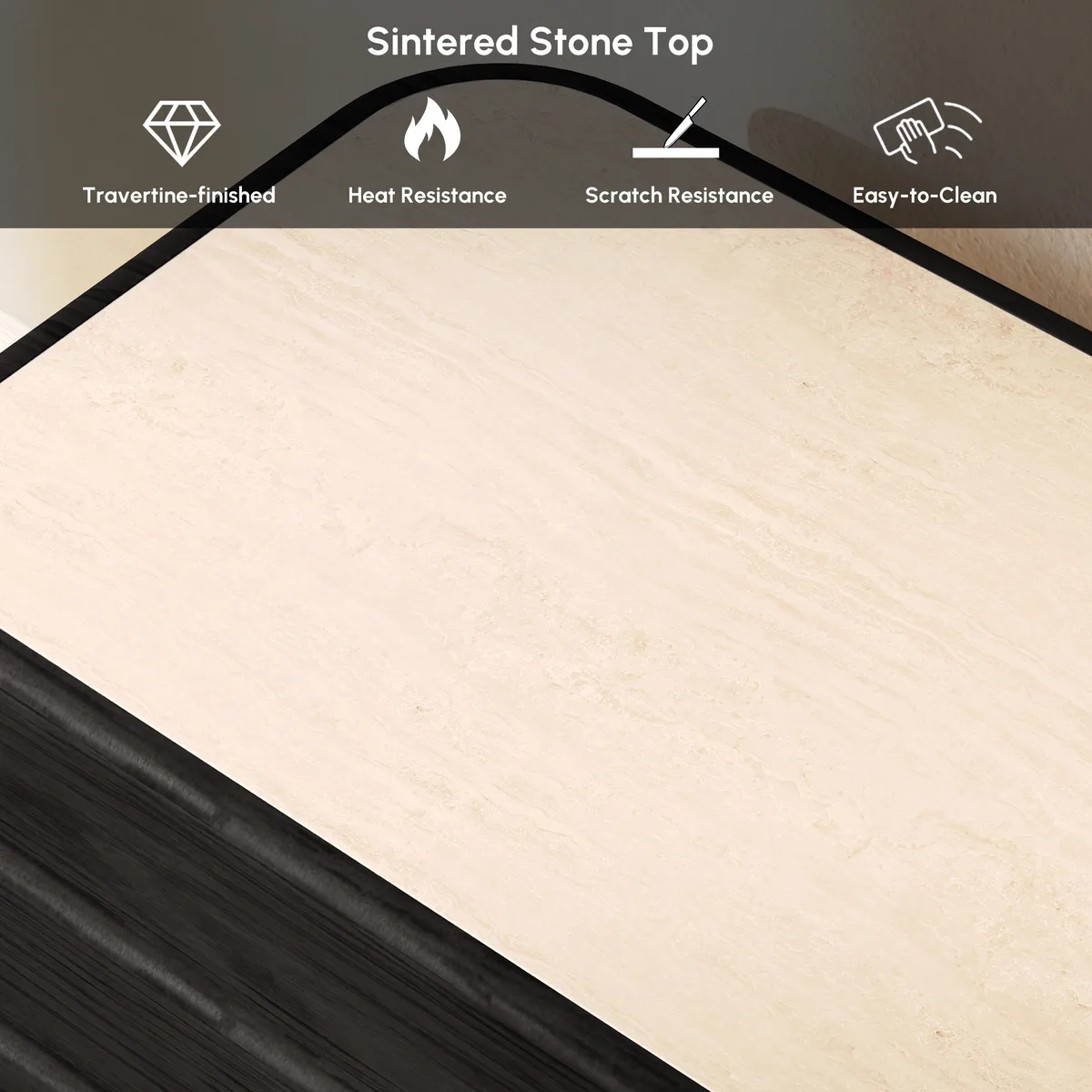 80" Ash Wood TV Stand with Sintered Stone Top — image 8