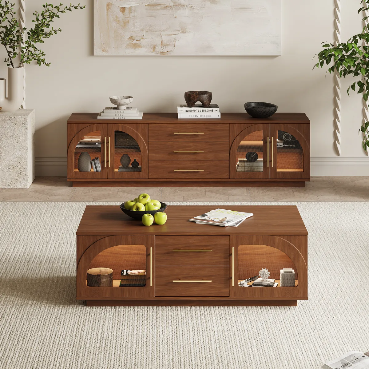 Arune Arched Glass Coffee Table Modern — image 25