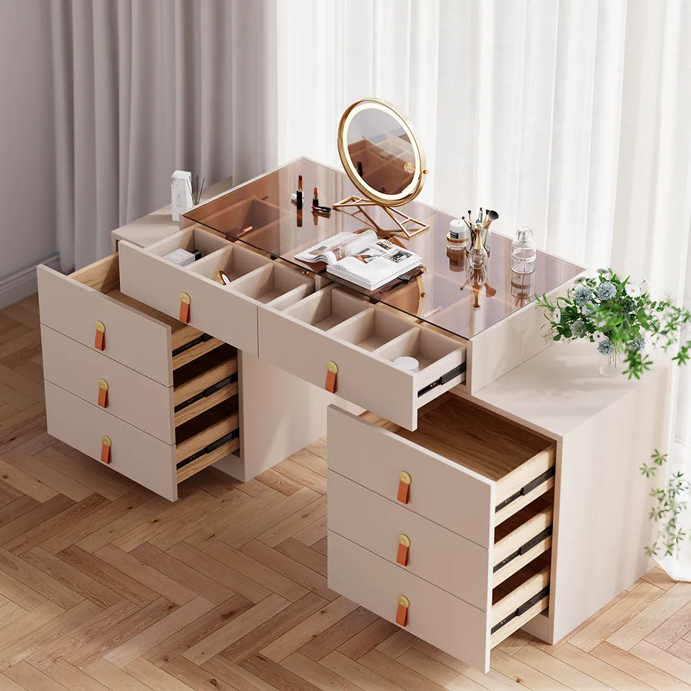 Extendable Makeup Vanity with Jewelry Storage Retractable