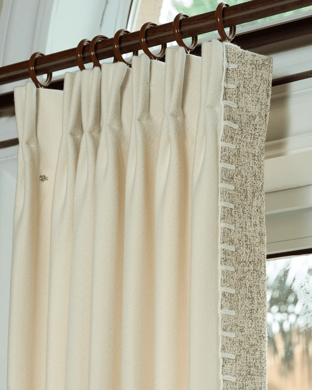 Zane Textured Custom Curtain with Trim — image 4