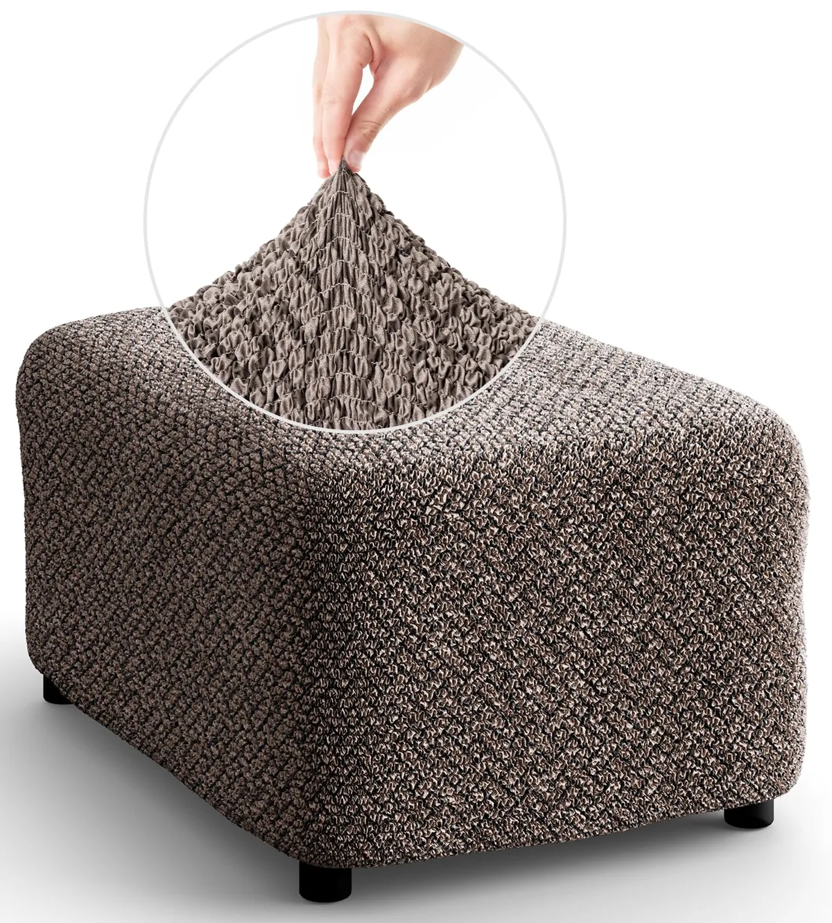 Ottoman Slipcovers - 1-Piece Furniture Protector - Form Fit, Machine Washable -Microfibra PrintedCollection - Venezia — image 5
