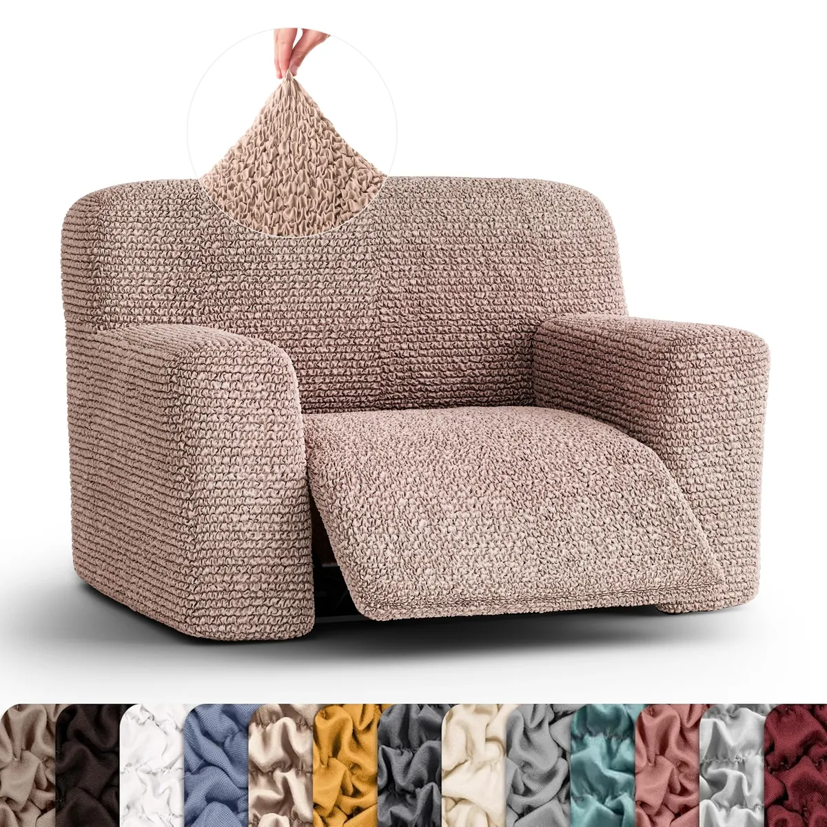 Oversized Recliner Chair Slipcover - 1-Piece Furniture Protector - Form Fit, Machine Washable -MicrofibraCollection — image 4