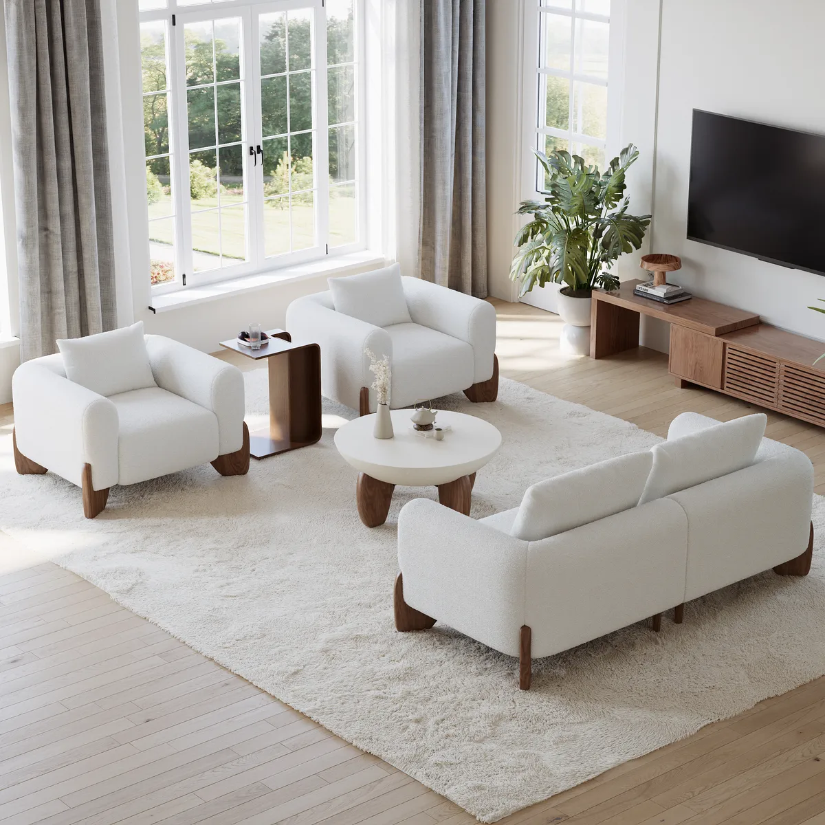 Oak Wood C-Style End Table — image 5