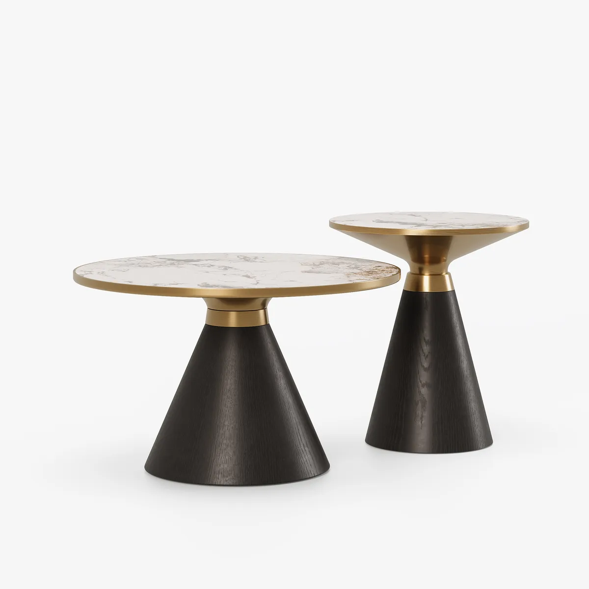 Sintered Stone Round Coffee Table Modern Black Living Room Furniture — image 11