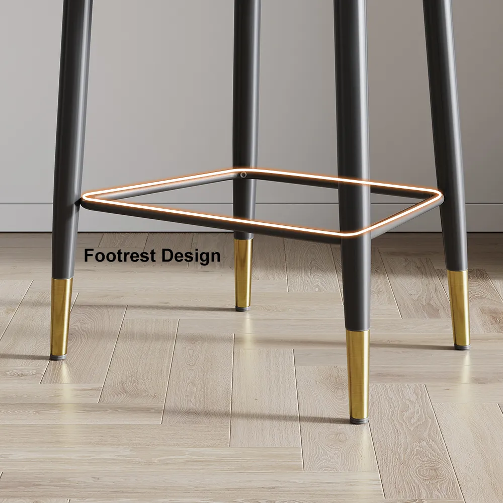 Diamic Black Faux Leather Counter Stool with Upholstered — image 11