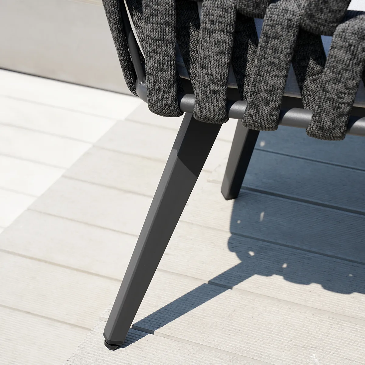 7-Piece Outdoor Extendable Dining Set with 6 Rope Weave Chairs in Gray(64"-84") — image 24