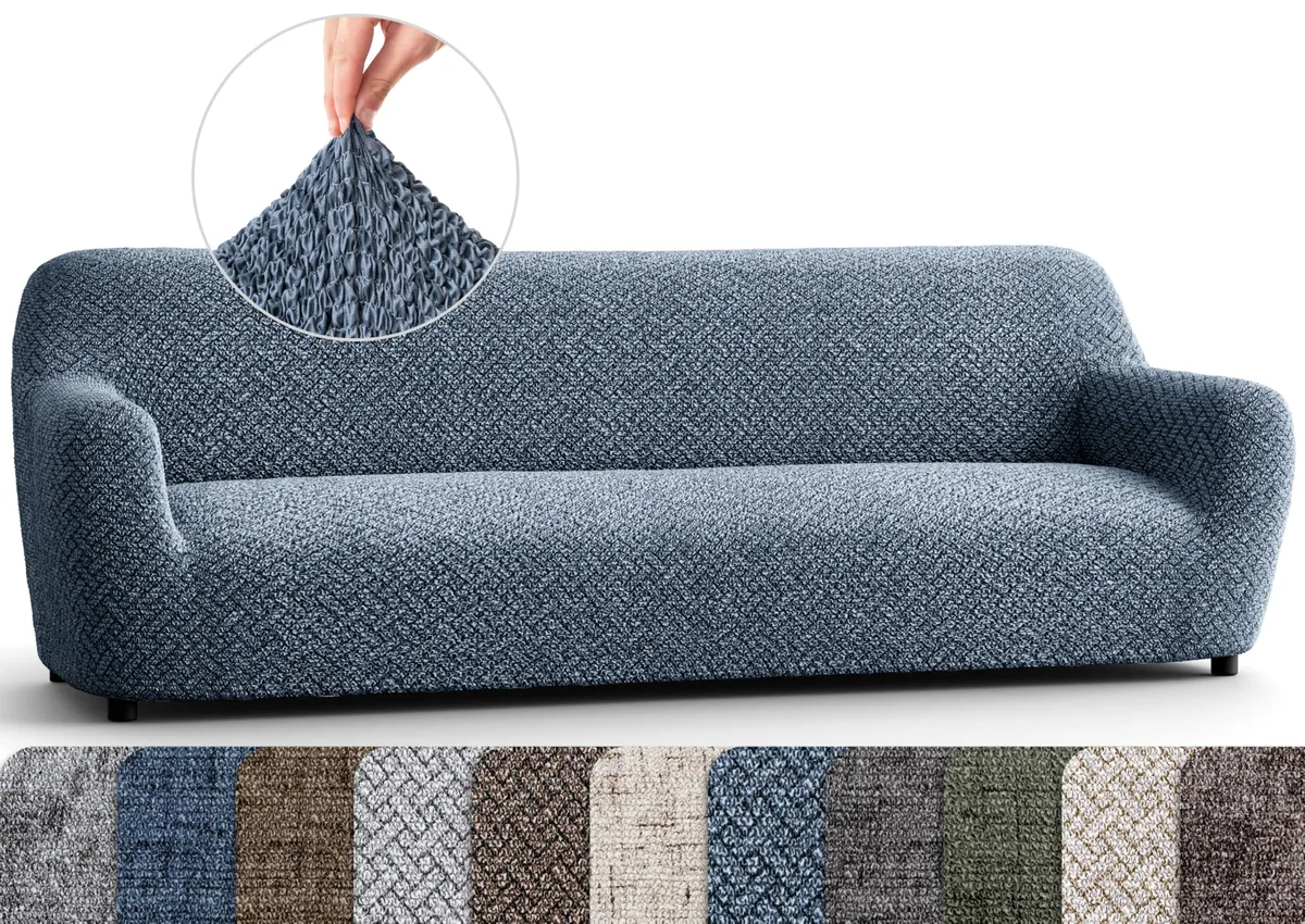 Sofa Slipcovers - 1-Piece Furniture Protector - Form Fit, Machine Washable -Microfibra PrintedCollection - Venezia