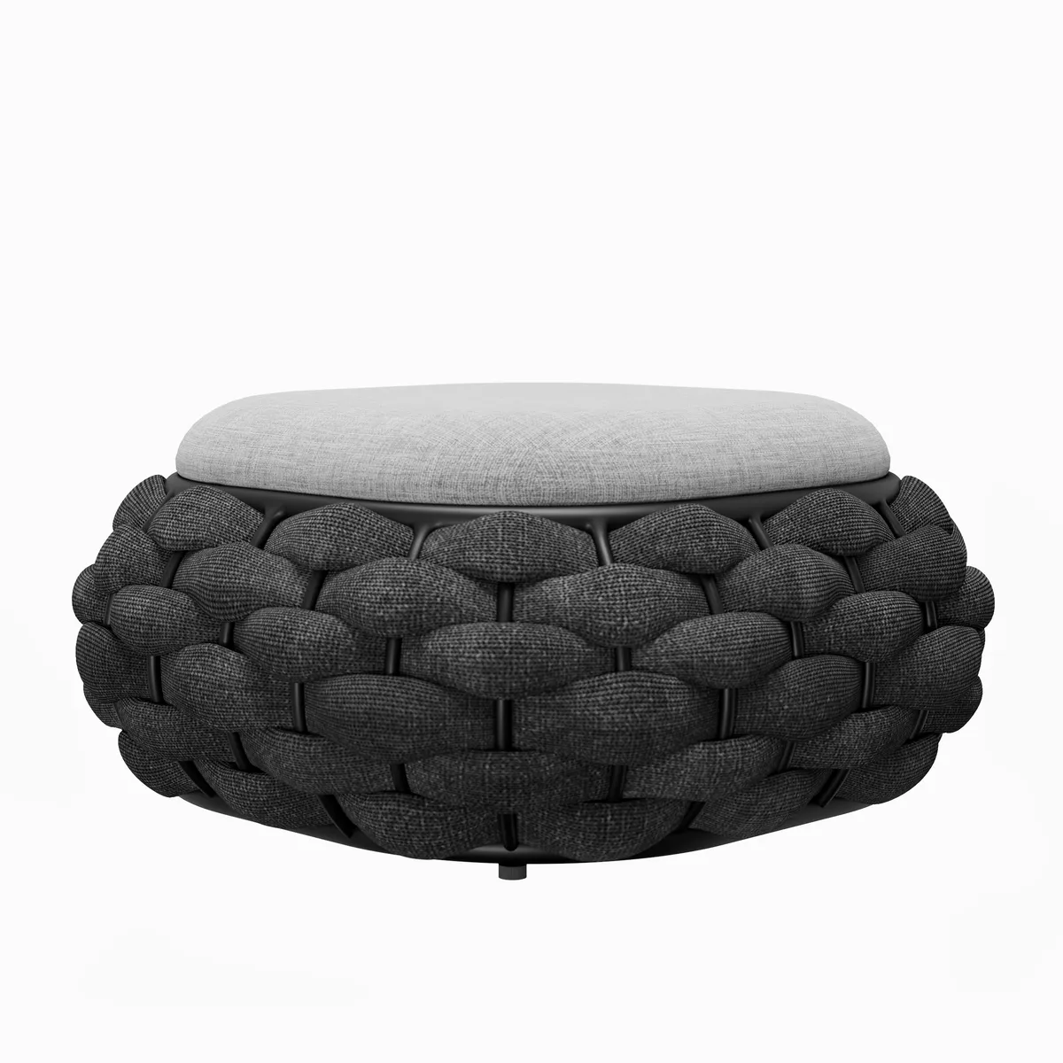 Cocaro Outdoor Storage Ottoman with Woven Rope in Light — image 11