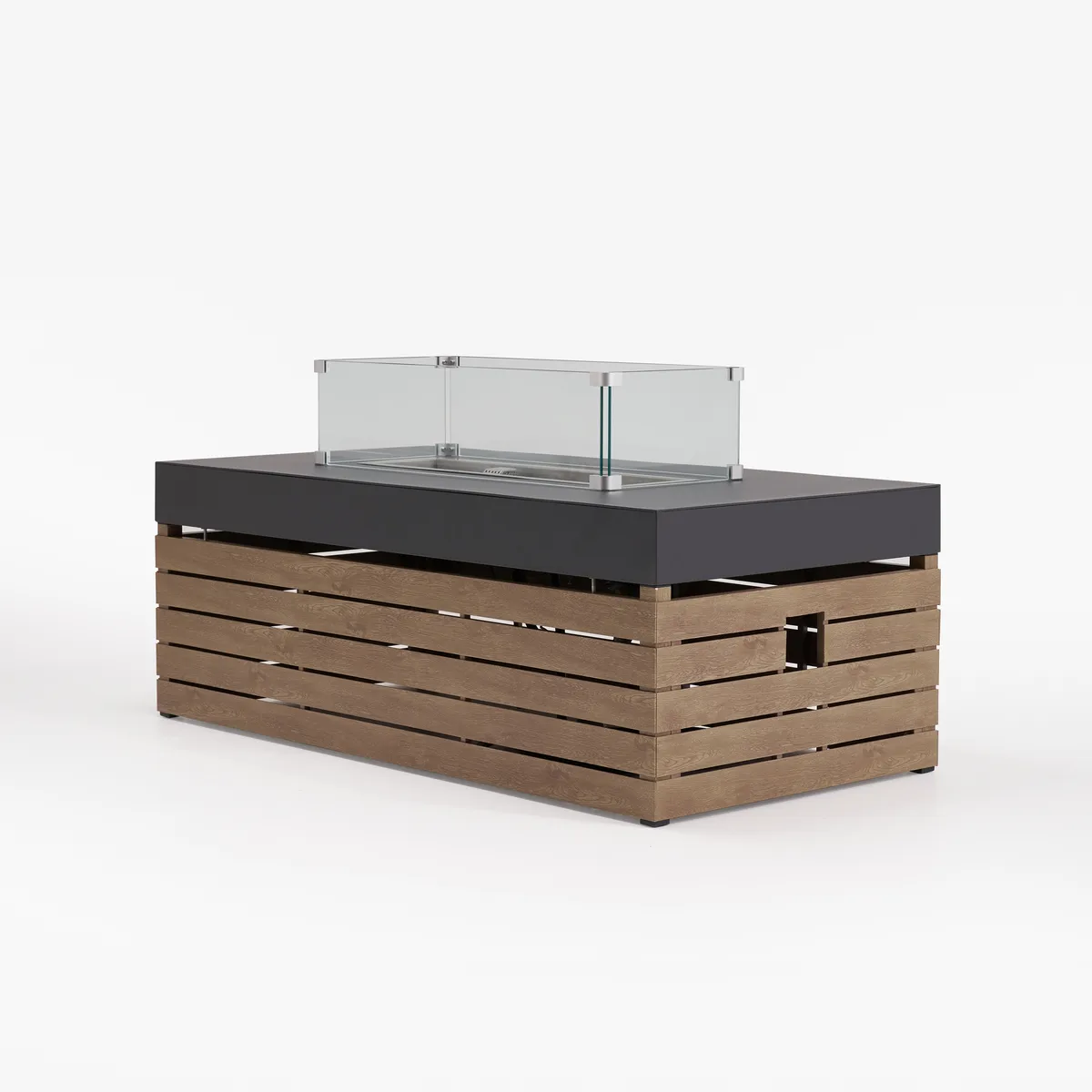4PCS Modular L-Shaped Outdoor Sectional Sofa Set with Smokeless Fire Pit Table Yard& Garden Furniture for 4 Person in Gray Cushion Included — image 8