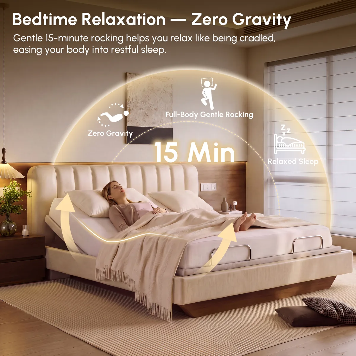 King Genuine Leather Zero Gravity Adjustable Bed Set — image 19