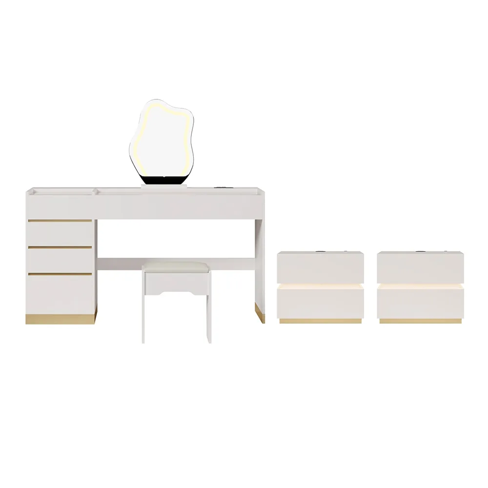 Bedroom Nightstands & Vanity Desk Set 2 LED — image 9