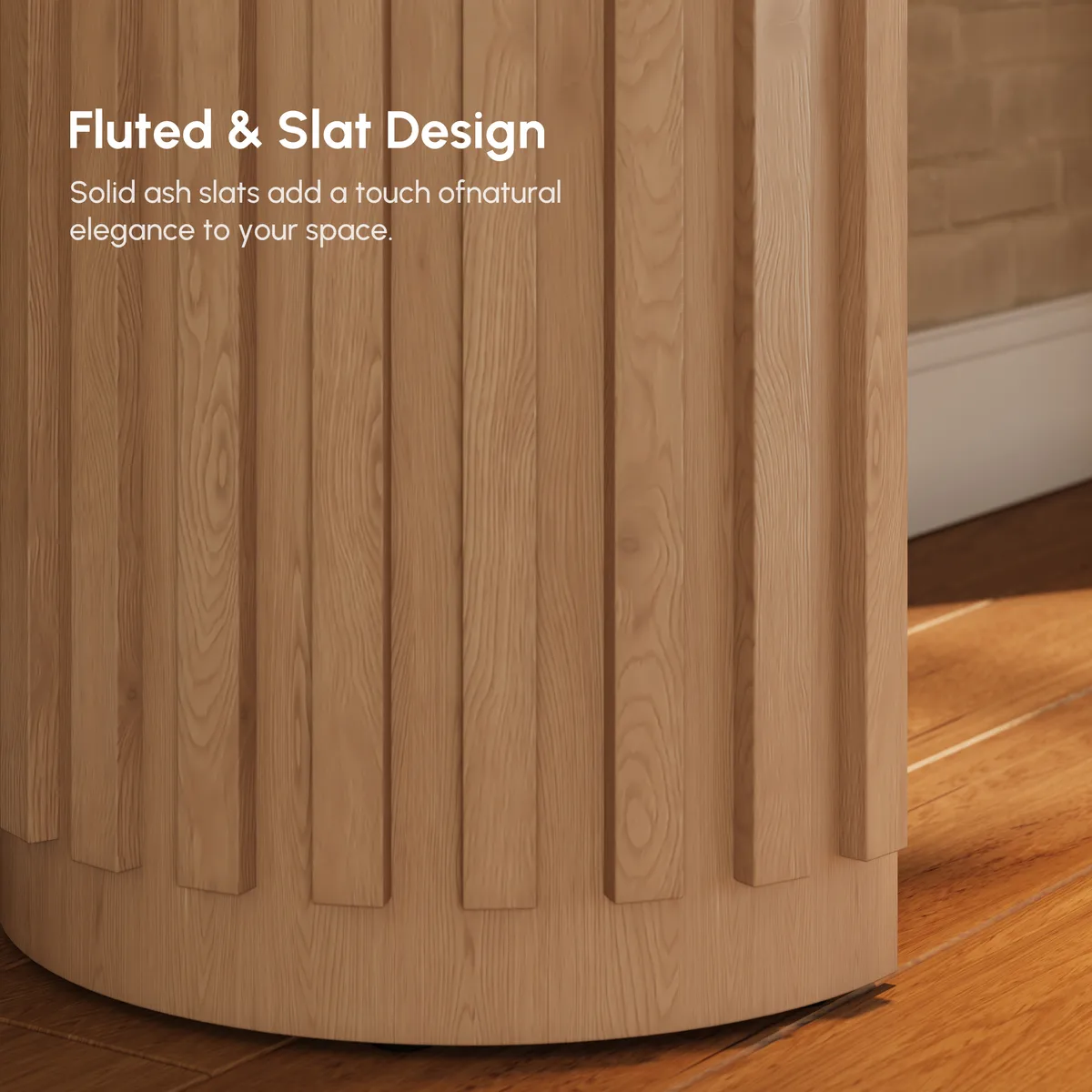Aura 60" Ash Wood Fluted Black Console Table With Sintered Stone Top — image 19