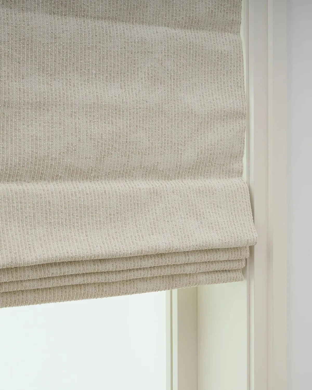 Liwa Flat Fold Linen Blend Striped Cordless Custom Roman Shade — image 2