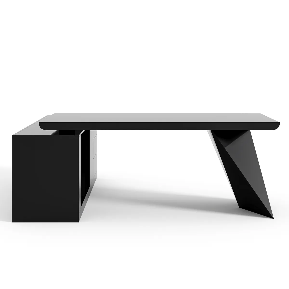 Modern 71" L-Shaped Whitewash Executive Desk with Storage, Left Hand — image 20