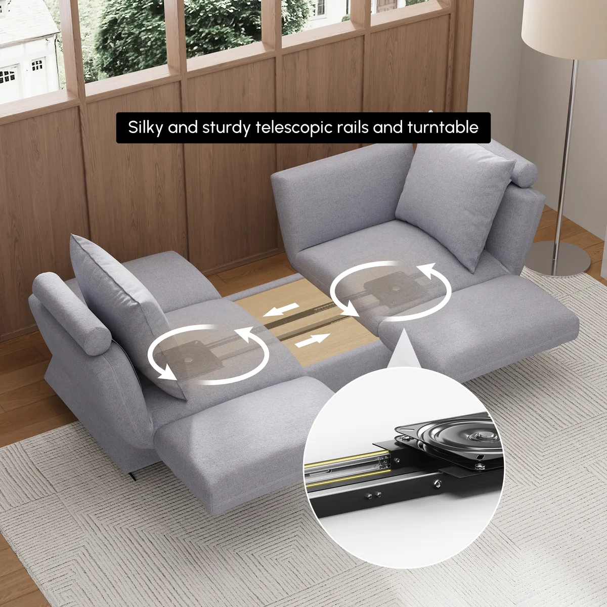 84" Rotatable Convertible Sleeper Sofa Cotton & — image 16
